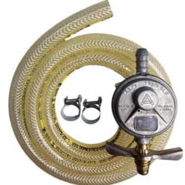 Imagem de Kit Regulador Aliança 1kg + Mangueira Gás p/ Botijão Cozinha