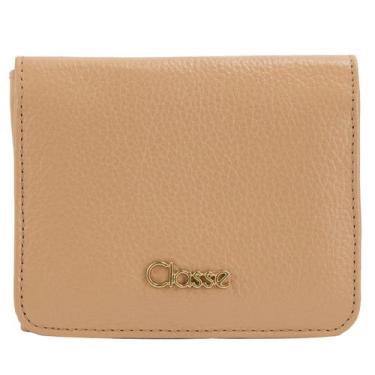 Imagem de Carteira Feminina Pequena Classe Couro Porta Cartão F040, Nude tan