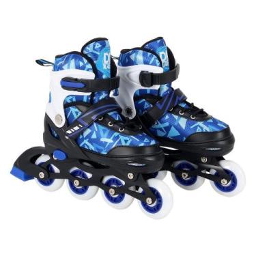 Imagem de Patins Inline Ajustável Radical Azul P DM Toys DMR6559