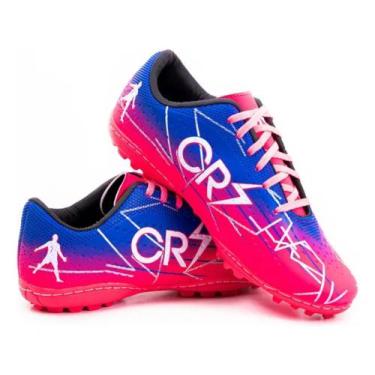 Imagem de Chuteira Crz Futebol Society Grama Sintética profissional, Rosa, 34