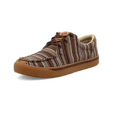 Imagem de Twisted X Hooey Loper masculino – Sapato masculino sem cadarço ou absorvente de cadarço – Projetado com casca de arroz misturada e durável, Marrom e multi, 12