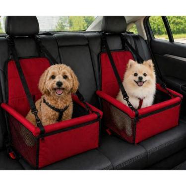 Imagem de Kit 2 Cadeirinhas de transporte Pet Carro Cachorro/Gato Com Cinto Pass