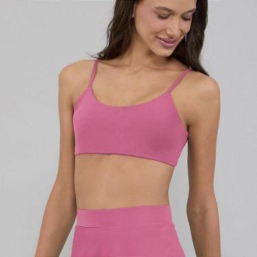Imagem de Top Alto Giro Eterno Liso Costas Decotado PR26 Rosa Feliz, G