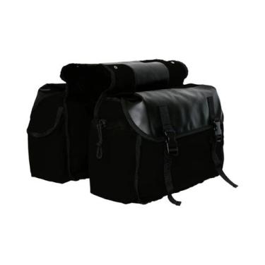 Imagem de Alforje para motocicleta, bolsa de bagagem à prova d'água de lona para