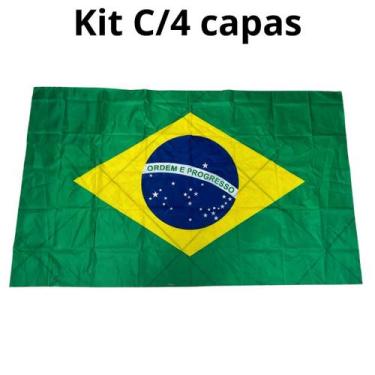 Imagem de Kit C/4 Bandeiras Brasil CAPA 90x150 Copa Mundo Tecido - Sm Decora