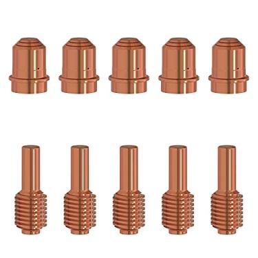 Imagem de KEMAO 5 peças 420117 bocal de corte plasma 5 peças 420120 pontas de eletrodo adequadas para PMX 30XP Tocha de corte de plasma fino consumível