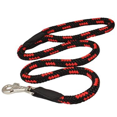Imagem de Coleira para cachorro Dogs My Love de 1,82 m de comprimento trançada com corda, vermelha, preta, 6 tamanhos (GG: 1,82 m de comprimento; diâmetro de 14 mm))