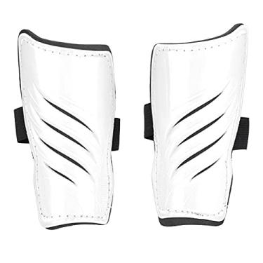 Imagem de Caneleiras de futebol, caneleiras resistentes, 5,91 x 3,07 x 1,18 polegadas limpáveis ​​para jogadores de futebol de treino(Branco)