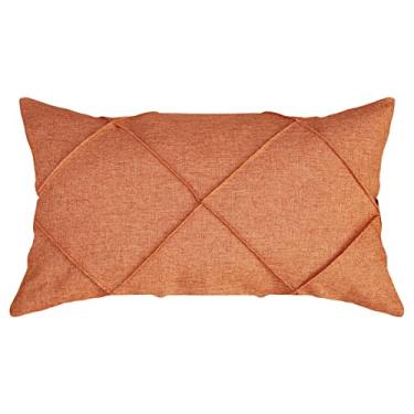 Imagem de Capa Almofada De Linho Terracota Costura Drapeada Luxo 30x50