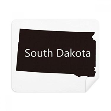Imagem de Pano de limpeza de tela com contorno do mapa dos EUA Dakota do Sul 2 peças de tecido de camurça