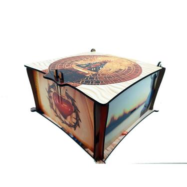 Imagem de Kit Presente Caixa de mdf personalizada porta Terço Ave Maria