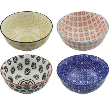 Imagem de Kit 4 Bowls/Cumbuca De Porcelana Decorativo 12CM HP0008