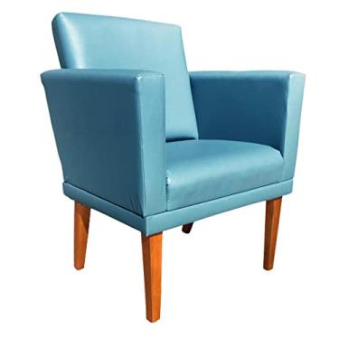 Imagem de Poltrona Decorativa Para Clínica e Recepção - Berlim (Suede Azul Turquesa)