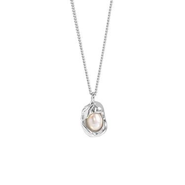 Imagem de YUHUAWF Colar de prata esterlina 925 pérola concha pingente corrente longa colar feminino moda luxo festa jóias ajustável para mulheres