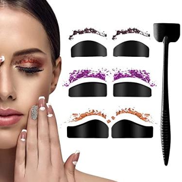 Imagem de Kit de linha de vinco para olhos, selo, sombra, silicone, sobrancelha, aplicador, ferramenta de maquiagem para olhos rápidos para mulheres meninas iniciantes