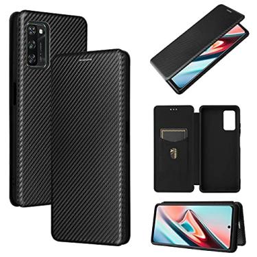 Imagem de HONGYAN Capa de telefone Para Blackview A100 Fibra de Carbono Flip Horizontal TPU + PC + PU Couro com Card Slot Capa protetora