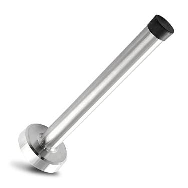 Imagem de BokWin Batentes de porta de 15,24 cm, batente de porta de parede com ponta de borracha muda, protetor de porta de parede, batente de porta de aço inoxidável resistente com parafusos de hardware