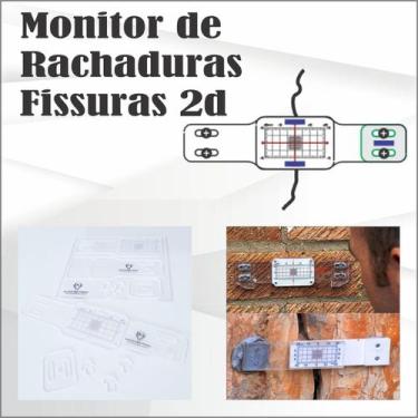 Imagem de Fissurômetro Régua Fissura Monitor Rachadura Parede 2D Fenix