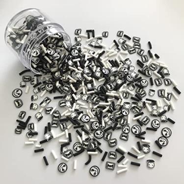 Imagem de 50 g/pacote de Halloween misturas fatias suprimentos argila macia polímero fimo DIY decoração para arte de unhas de resina bolo geleca sobremesa HRT07