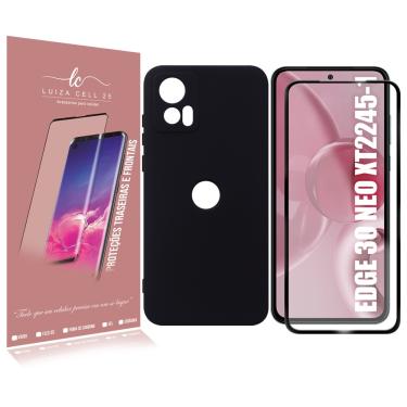 Imagem de Capa Capinha Aveludada Compativel Moto Edge 30 Neo 6.3 XT2245 + Pelicula Vidro Full 3d - Luiza Cell25