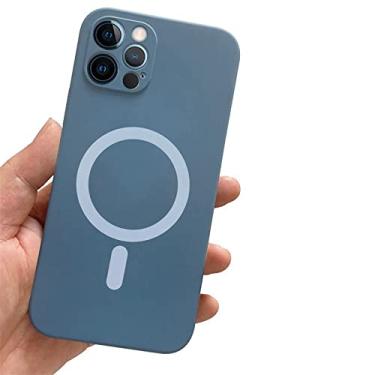 Imagem de Capa de ímã magnético de silicone líquido para iPhone 12 13 11 Pro Max Mini XS XR X 7 8 Plus SE 2020 Capa de carregamento sem fio, cinza, para iphone 12