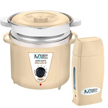 Imagem de Kit Panela Depilação Termocera 900g Com Refil Bege + Aquecedor de Cera Roll-on Bege Mega Bell