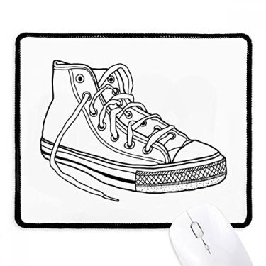 Imagem de Mousepad branco de lona pintado à mão borda costurada tapete de borracha para jogos