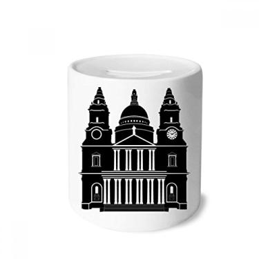 Imagem de DIYthinker Porta-moedas de cerâmica do Reino Unido com contorno do Reino Unido caixa de dinheiro porta-moedas presente de cofrinho