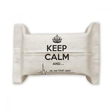 Imagem de Bolsa de linho de algodão divertida preta com citação Keep Calm