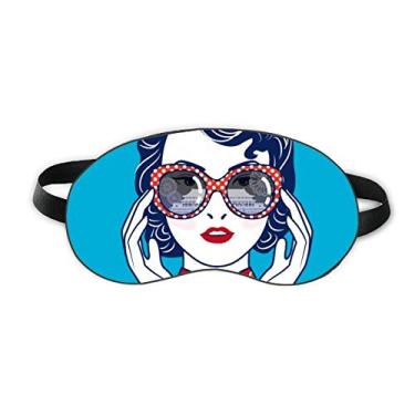 Imagem de Chinese Culture Blue Woman Glasses Sleep Eye Shield Soft Night Blinfold Shade Cover