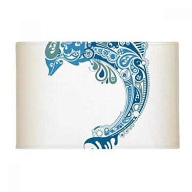 Imagem de Blue Ocean Dolphin Illustrate Tapete antiderrapante para porta de banheiro