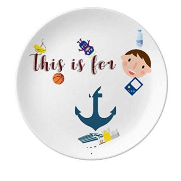 Imagem de Âncora Ferry Placa de Porcelana para Jantar Prato Redondo Masculino