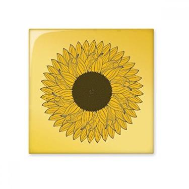 Imagem de Flor amarela girassol planta brilhante cerâmica azulejo banheiro cozinha parede decoração artesanato presente