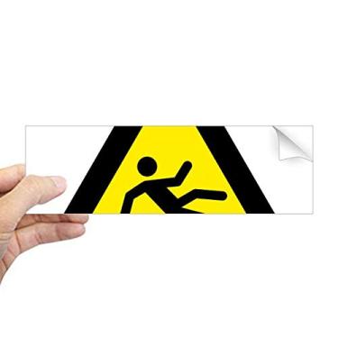 Imagem de DIYthinker Símbolo de aviso, amarelo, preto, escorregadio, triângulo, para-choque, adesivo, notebook, janela decalque