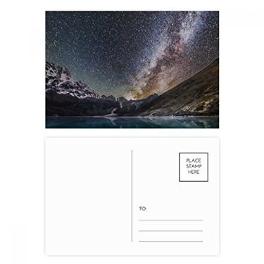 Imagem de Cartões postais Glacier Lake Note Stars Galaxy Pattern Set Birthday Mailing Cartão de agradecimento