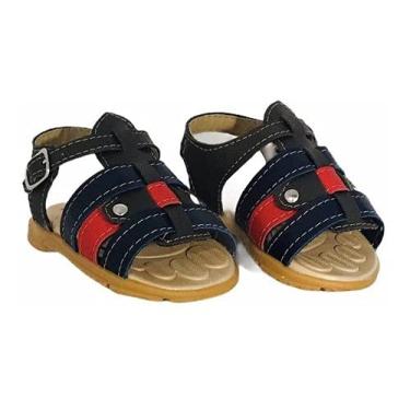 Imagem de Sandália Infantil Menino Chinelo Bebe Papete Moda Café/marin