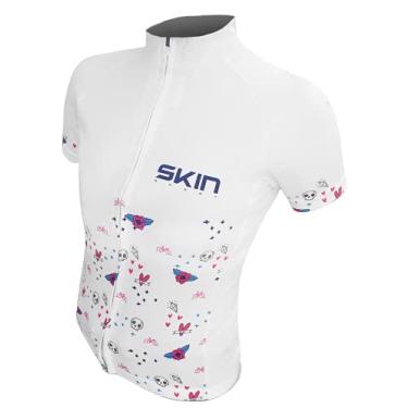 Imagem de Camisa Infantil Ciclismo Bike Oggi Skin Manga Curta Com Bolso Branca Rosa (Branca Rosa, M)