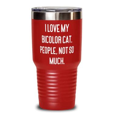 Imagem de I Love My Bicolor Cat. People, Not So Much. Copo de gato bicolor 850 g, gato bicolor chique, copo de aço inoxidável para amantes de gatos