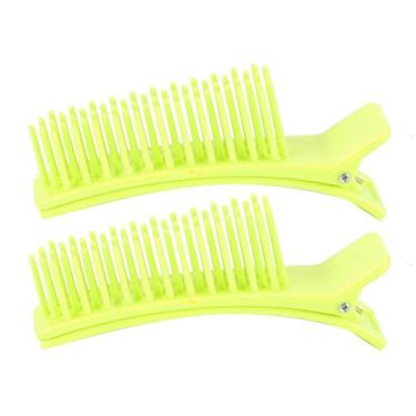 Imagem de Clipe de cabeleireiro, antiderrapante e fácil de usar para salão profissional de beleza doméstica (verde fluorescente)
