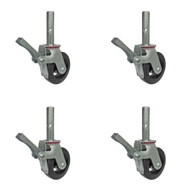 Imagem de Kit c/ 4 Rodizio para Andaime c/ Freio 150mm Colson