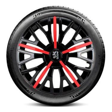 Imagem de Calota 4510 Peugeot Aro 14 Preta Vermel Triton Escolha carro