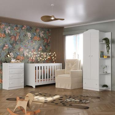 Imagem de Quarto Completo com Colchão e Poltrona de Amamentação João e Maria Multimóveis MP4092