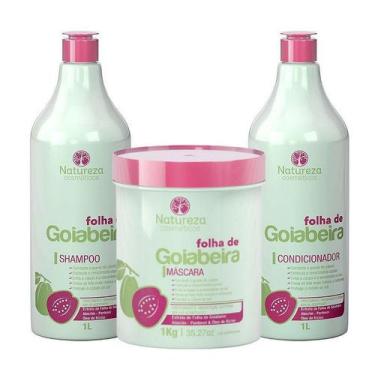 Imagem de Kit Folha De Goiabeira 1L - Shampoo + Máscara 1Kg + Condicionador - Na