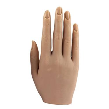 Imagem de Pulseira de silicone para prática manual de unhas feminina, manequim de tamanho real; luva de relógio com mostrador de unha para prática de unhas, joias e joias com 18 cm, Light brown, Right hand