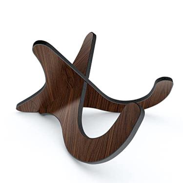 Imagem de LALAOKS 1 par de suporte de ukulele de madeira, violino, bandolim, dobrável, portátil, nogueira preta