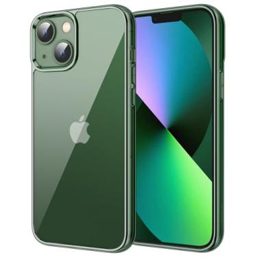 Imagem de JETech Capa para iPhone 13 Mini 5,4 Polegadas, Case Protetora de Telefone à Prova de Choque Não-Amarelecimento, Capinha Parte Traseira Transparente Anti-Riscos (Verde Alpino)