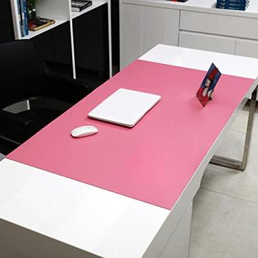 Imagem de Mouse pad antiderrapante multifuncional ergonômico para mesa de jogos para teclado e mouse, almofada grande de couro PU, mouse pad expandido - rosa. 50 x 30 cm (20 x 12 polegadas)