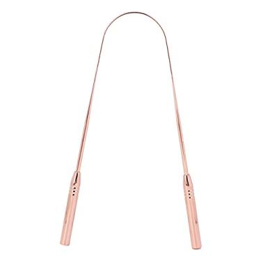 Imagem de Raspador de língua, raspador de língua oral de aço inoxidável para adultos e crianças (ouro rosa)