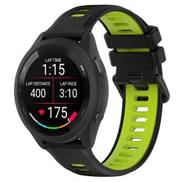 Imagem de Pulseira de substituição de silicone durável de liberação rápida de 18 mm para Garmin Forerunner 265S 255S, adequada para Garmin Vivoactive 4S/Vivomove 3S/Venu 2S (preto e verde)