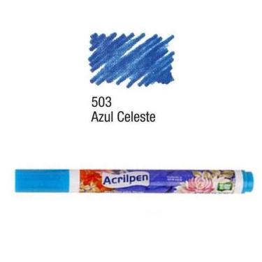 Imagem de Acrilpen Caneta Para Tecido - Azul Celeste 503 - Acrilex